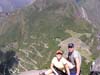 Background shows road up to Machu