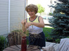 Mom designing her own tumbleweed birthday bouquet!